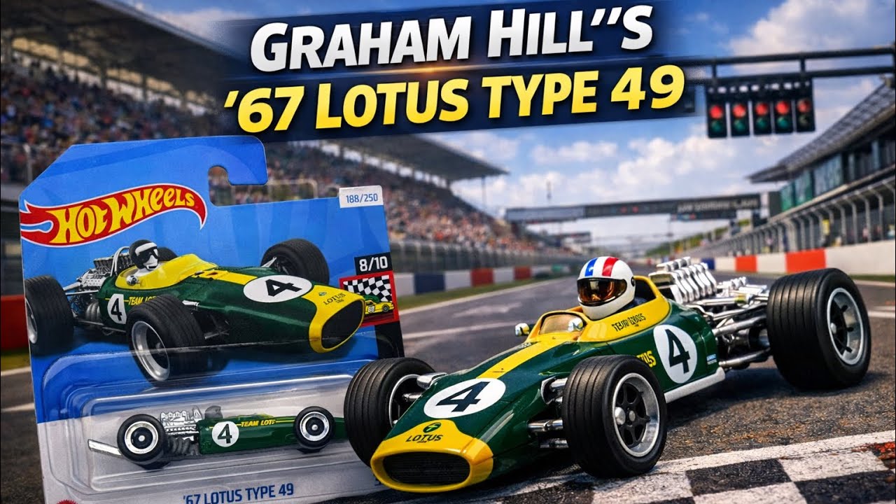 HOT WHEELS GRAHAM HILL‘S 67 LOTUS TYPE 49 F1 BOLIDE 8/10 RACE DAY VON 2024 