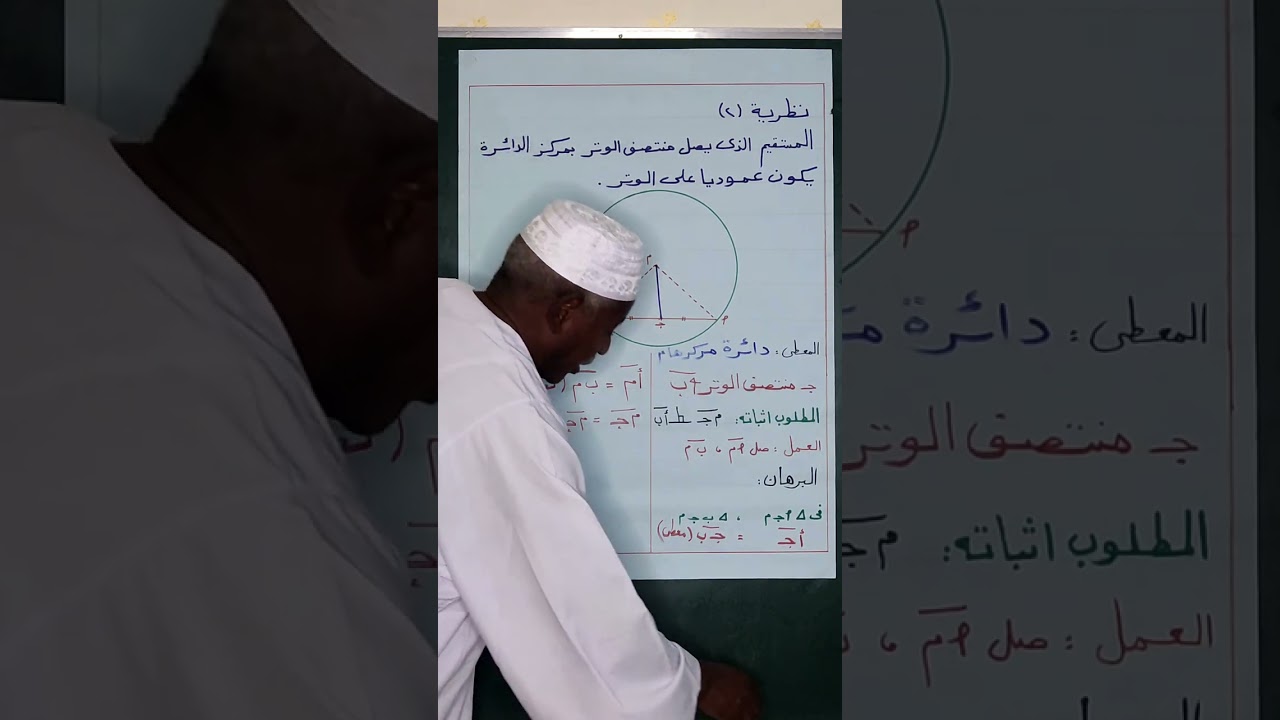 حصص رياضيات الصف الثالث متوسط/نظرية الدائرة/