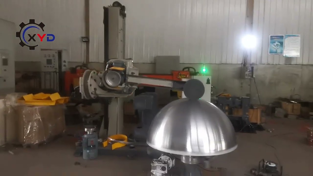 Dished end and tank polishing machine