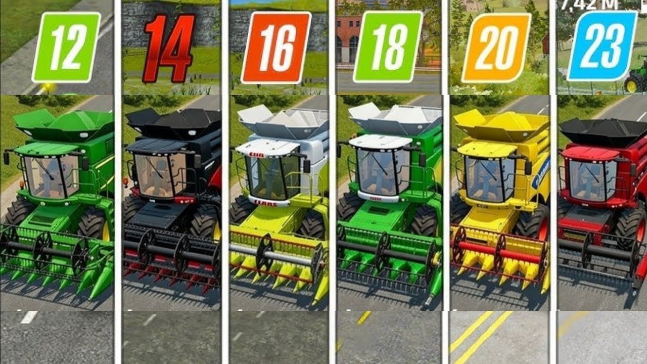 Fs 12 Vs Fs 14 Vs Fs 16 Vs Fs 18 Vs Fs 20 Vs Fs 23 Harvesting Comparison Gameplay - Timelapse