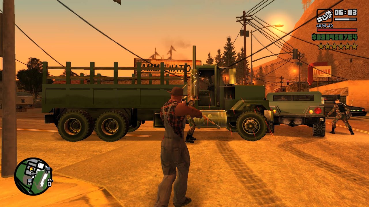 GTA San Andreas - Angel Pine Shootout & Rampage + Six Star Escape