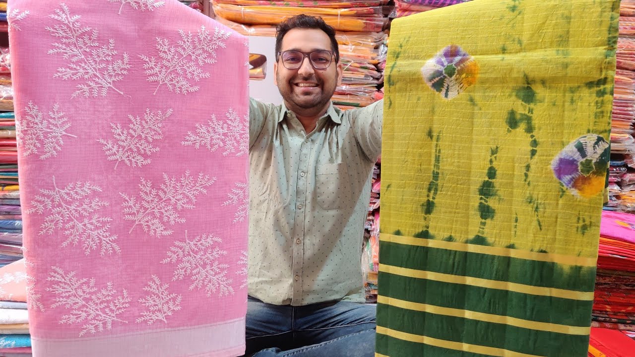 Latest Pure Cotton with blouse and Party Wear Kota Cotton Doriya Sarees