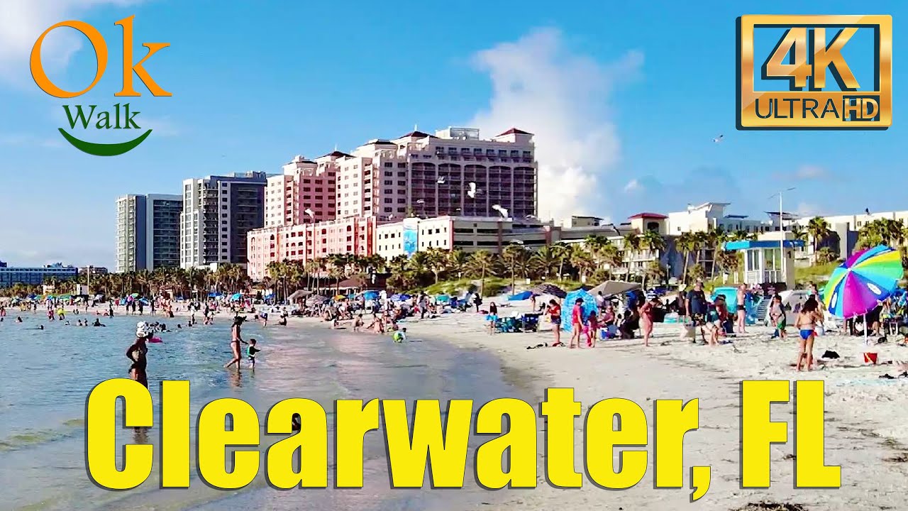 [4k] Walk Clearwater Beach Florida