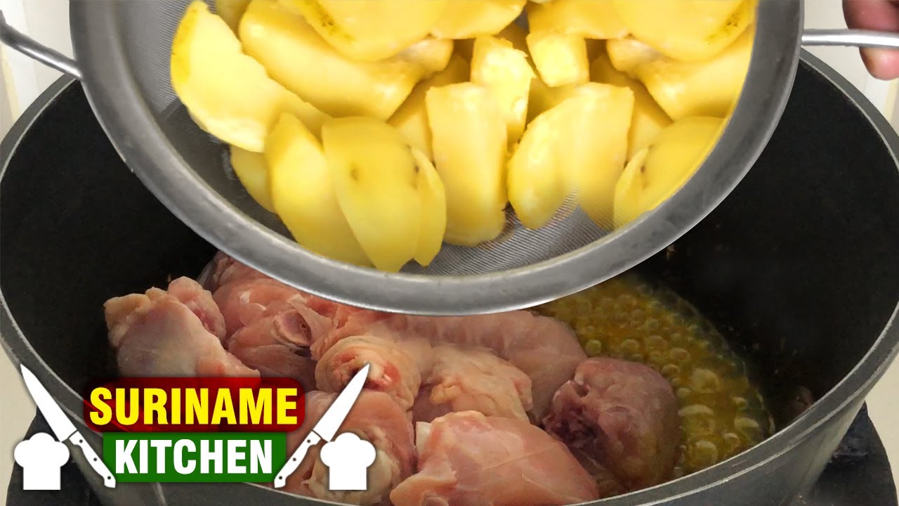 Aardappelen Kip In Kerrie (Masala) | Potatoes Chicken In Curry (Masala) | Suriname Kitchen