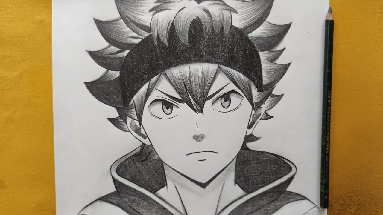 How to draw Asta from (Black Clover) || Asta drawing - step by | Easy drawing ideas for beginners