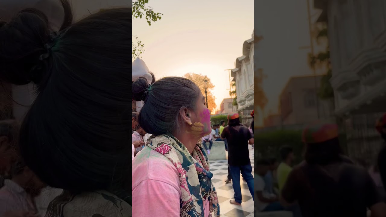 HOLI an Evening in Iskcon Vrindavan ❤️ #holi #iskcon #iskcondance #iskcontemple #vrindavan