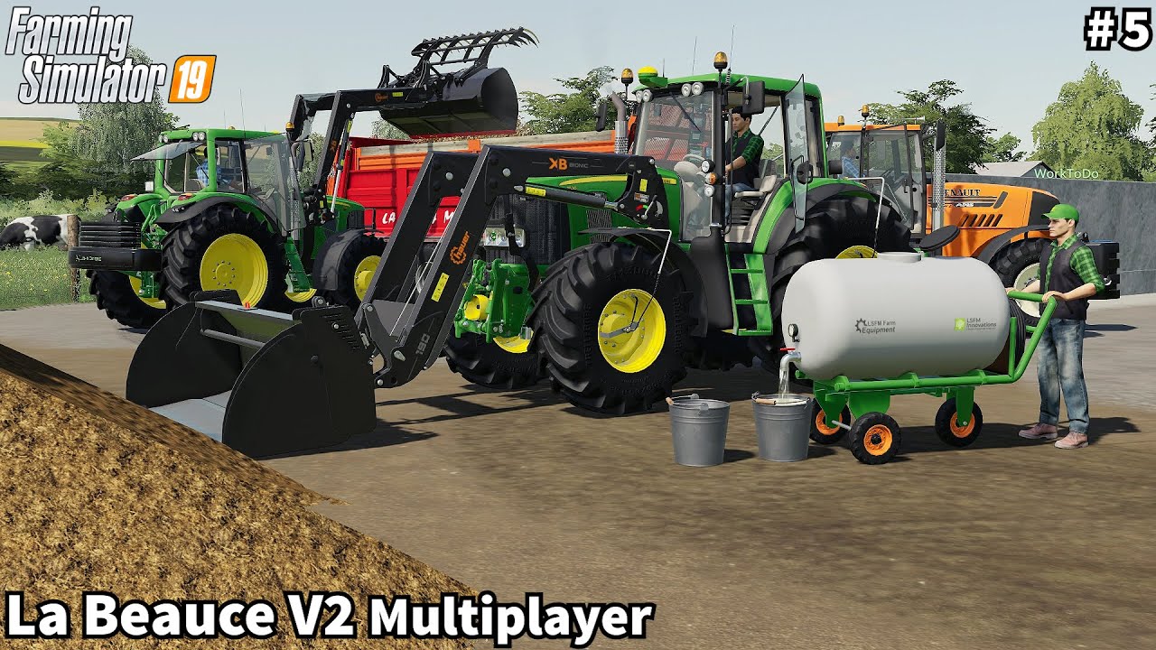Spreading Manure, Storage of Clover Hay Bales│La Beauce│Multiplayer│FS 19│Timelapse#5