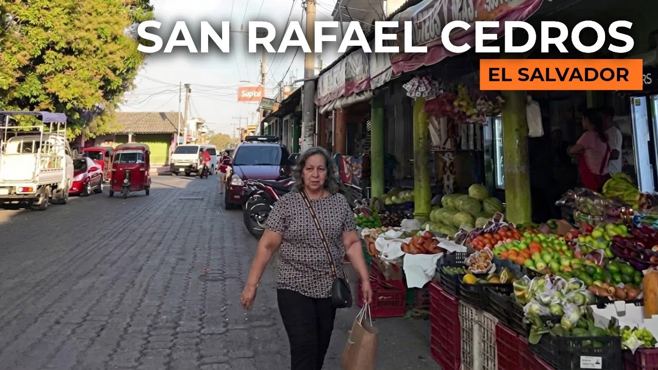 Inside a Small Town in El Salvador | San Rafael Cedros Walking Tour 4K