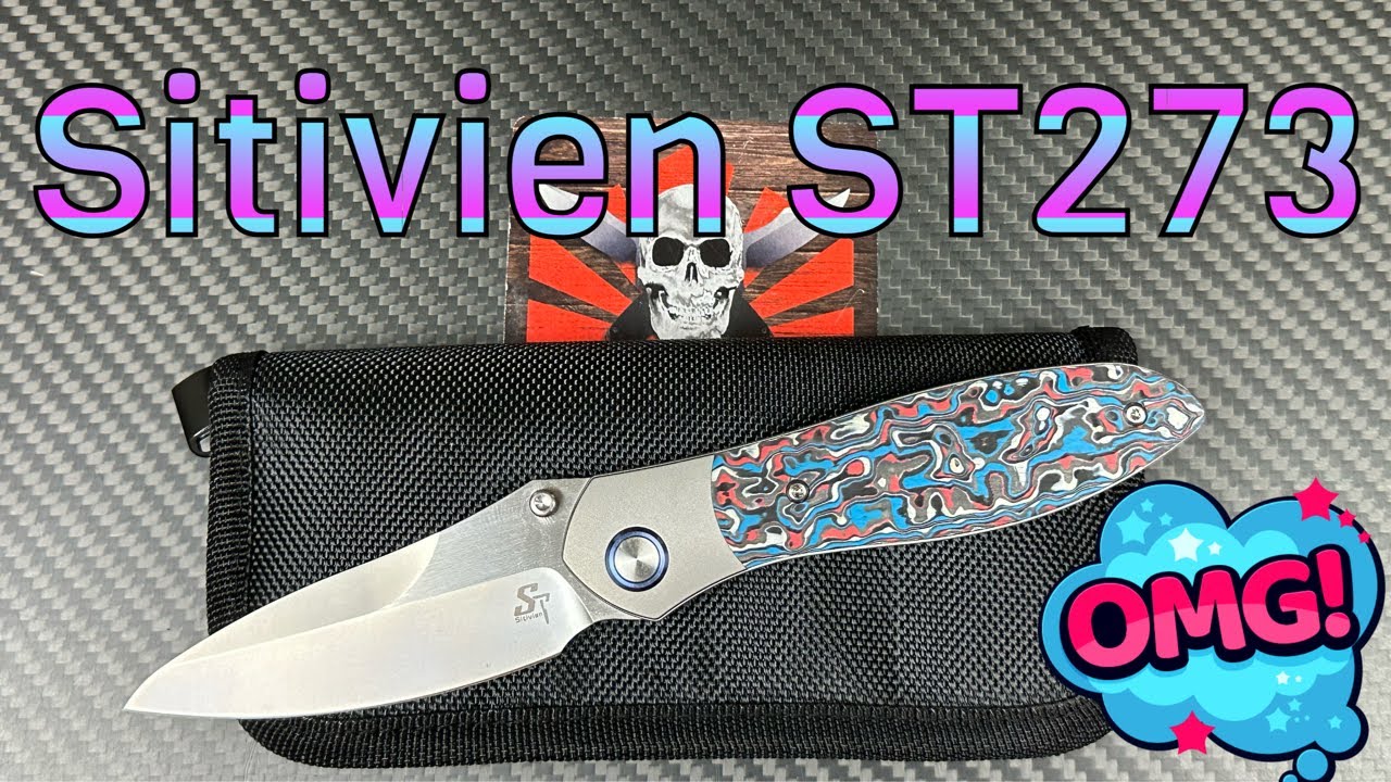 Складной нож Sitivien ST273 с фронтальным флиппером! Титан и сталь S90V! Невероятно выгодная поку...
