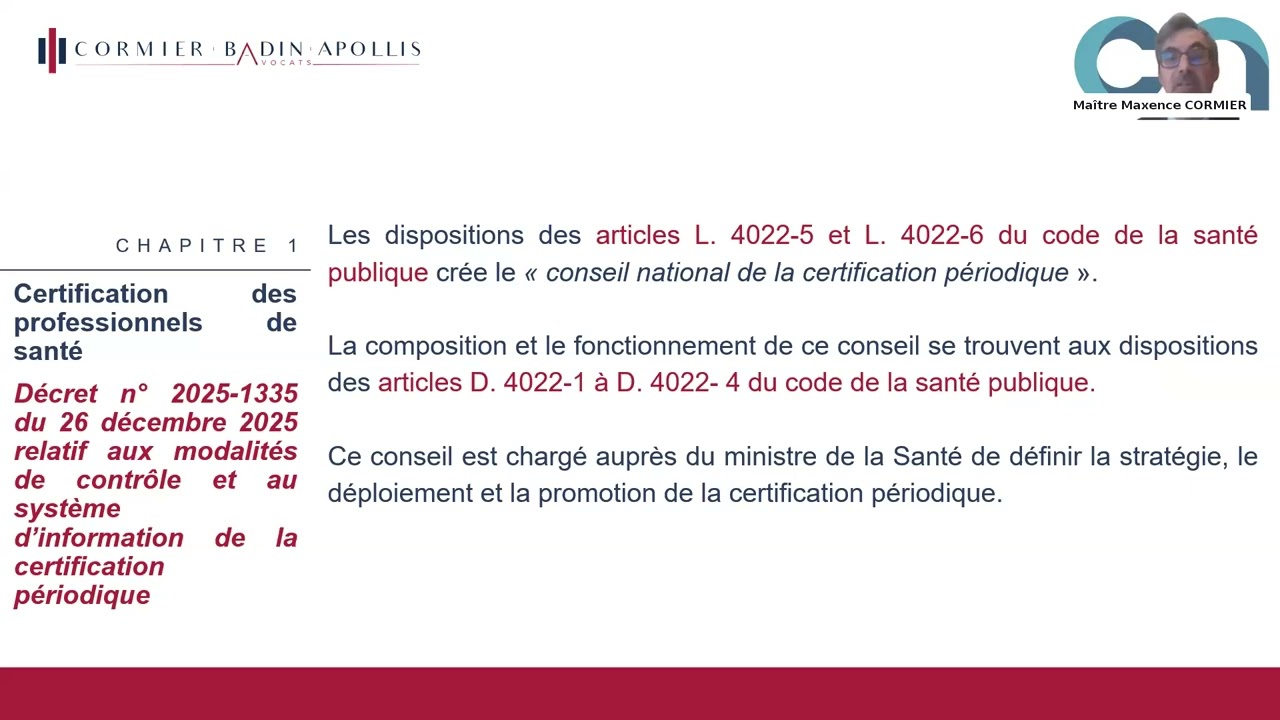 Webinaire Certification des Médecins