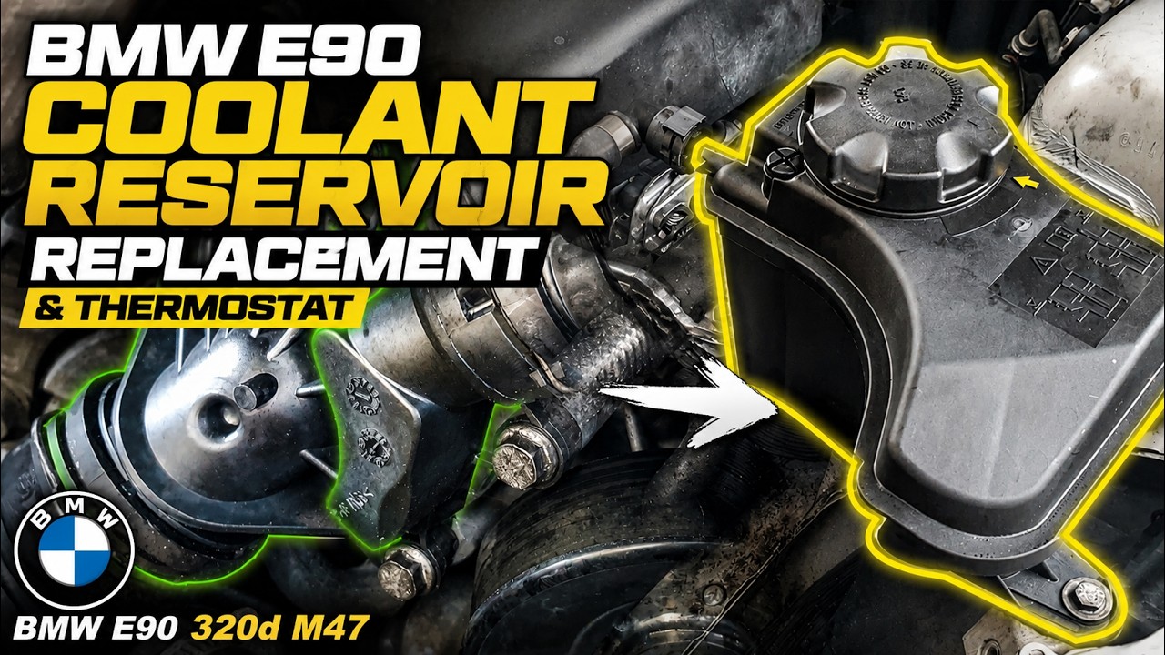 BMW E90 coolant reservoir replacement & Thermostat | BMW E90 320d M47
