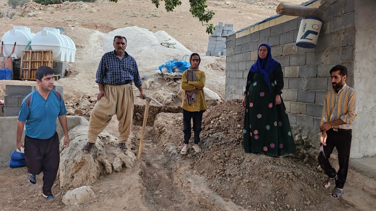 Work begins on the bread baking room with the master and his colleagues bringing in the materials⛏️