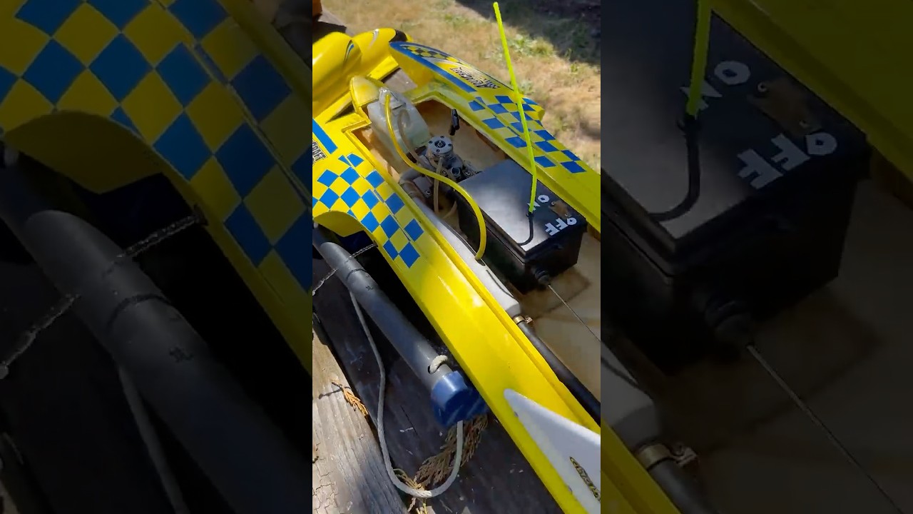 Vintage Nitro RC Hydroplane ready for sea trials