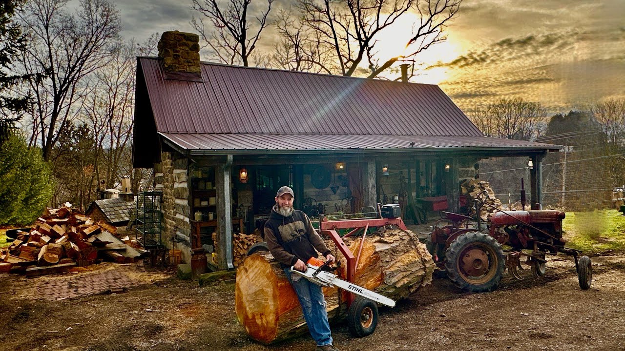 ОГРОМНОЕ БРЕВНО, Farmall Cub, арка из брёвен, новая пила, у меня болит спина