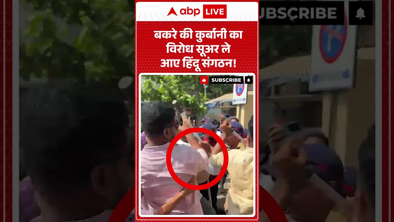 Bakrid controversy : बकरे की कुर्बानी का विरोध सूअर ले आए हिंदू संगठन! #ytshorts #bakrid #eiduladha
