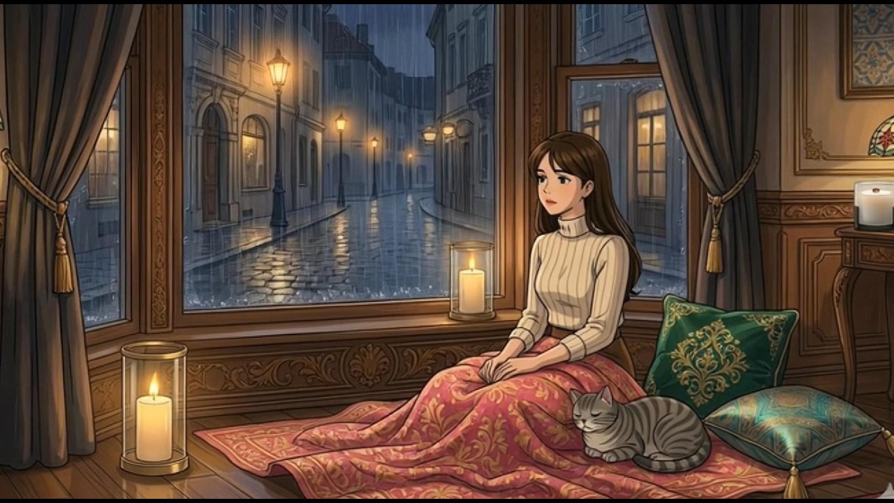 The lady and her cat best friend 🌧️🏡🐾