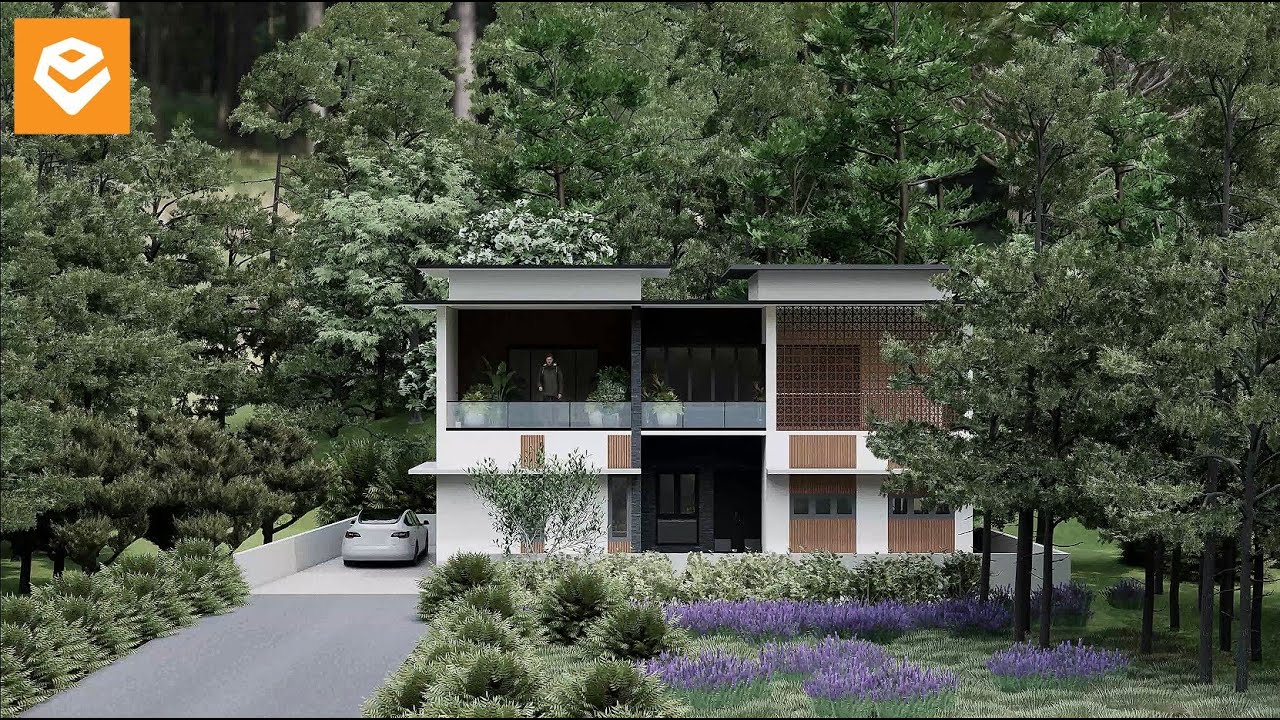 Cinematic Modern House in Nature | Exterior Visualization Walkthrough