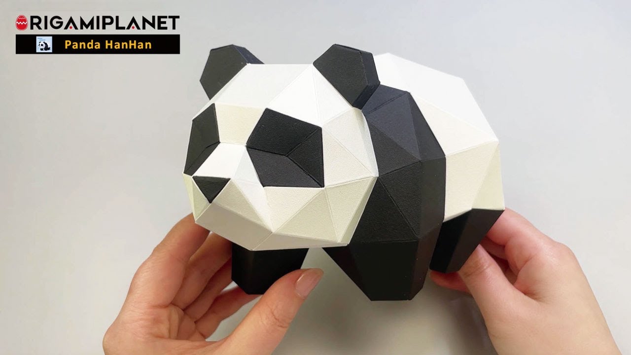 Origamiplanet Panda Hanhan 3D origami Papercraft video tutorial