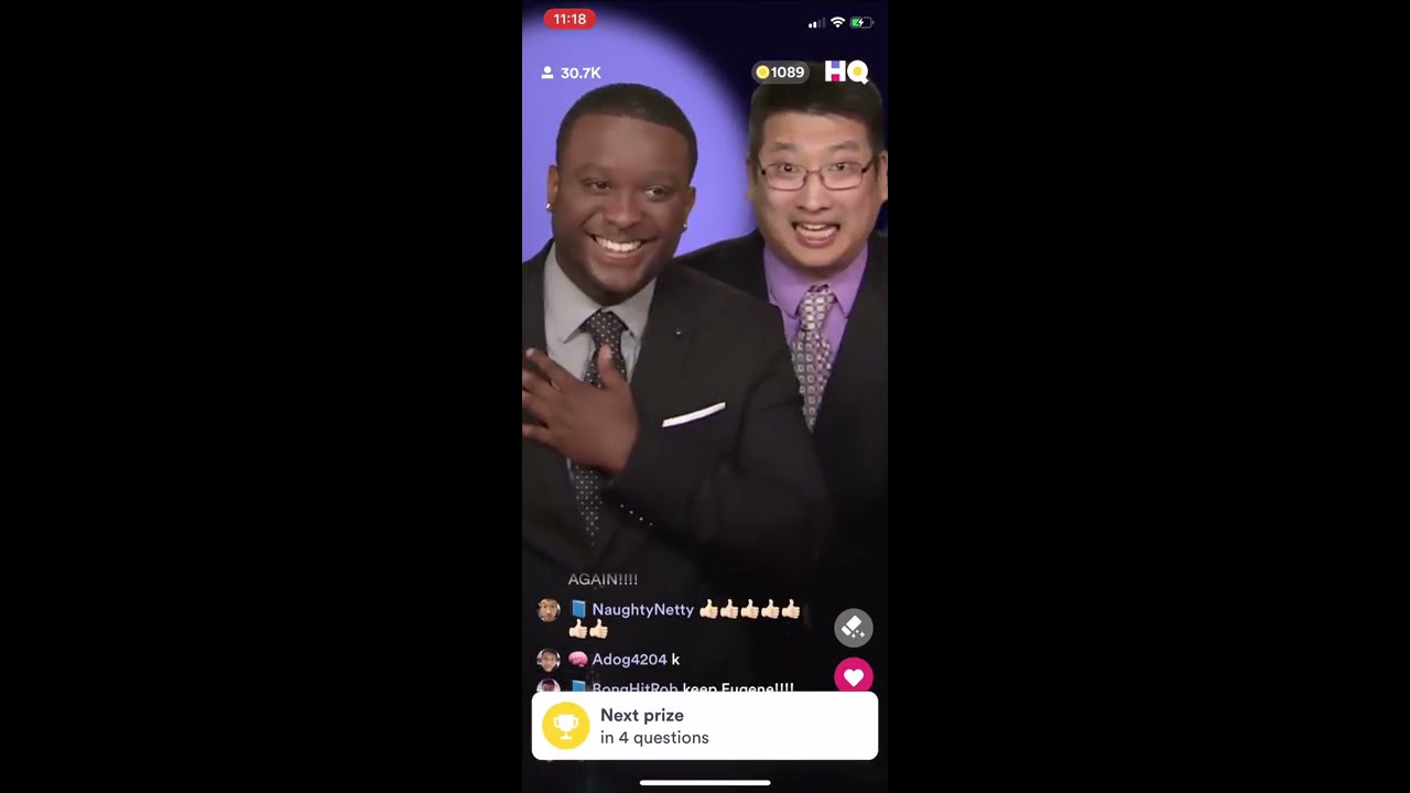 (AD-FREE) Eugene on HQ Trivia! (Classic + Checkpoints (15Q) • $1.5K/$0.03-~$1.74) 24 Sep 2019 9p ET