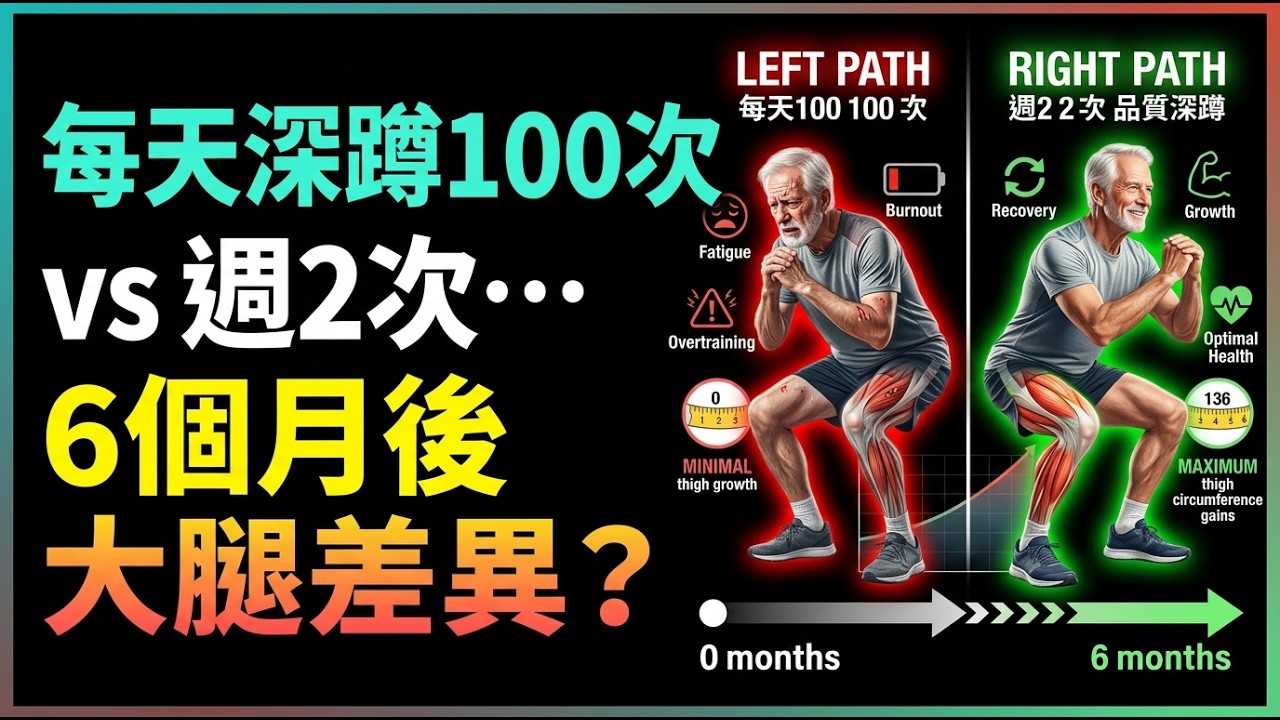 每天深蹲100次 vs 週2次… 6個月後大腿差異？