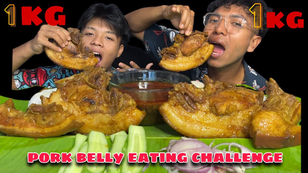 1kg pork belly challenge with kaka 🔥🔥🔥|| punishment do yerum hingna thakna bi | #eatingchallenge