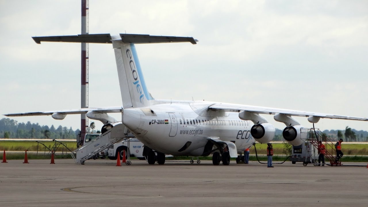 EcoJet Avro RJ85 CP-2889 8J832 Landing in Cobija (From Santa Cruz/Viru Viru and Trinidad)