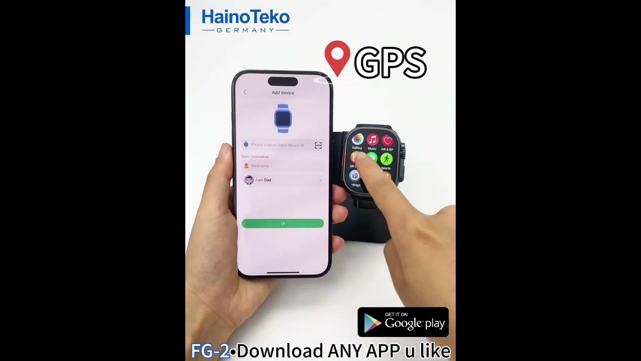 HainoTeko FG-2 5G Android Smart Watch With 5G SIM Support Built in Camera Gps and 2 Pair Straps