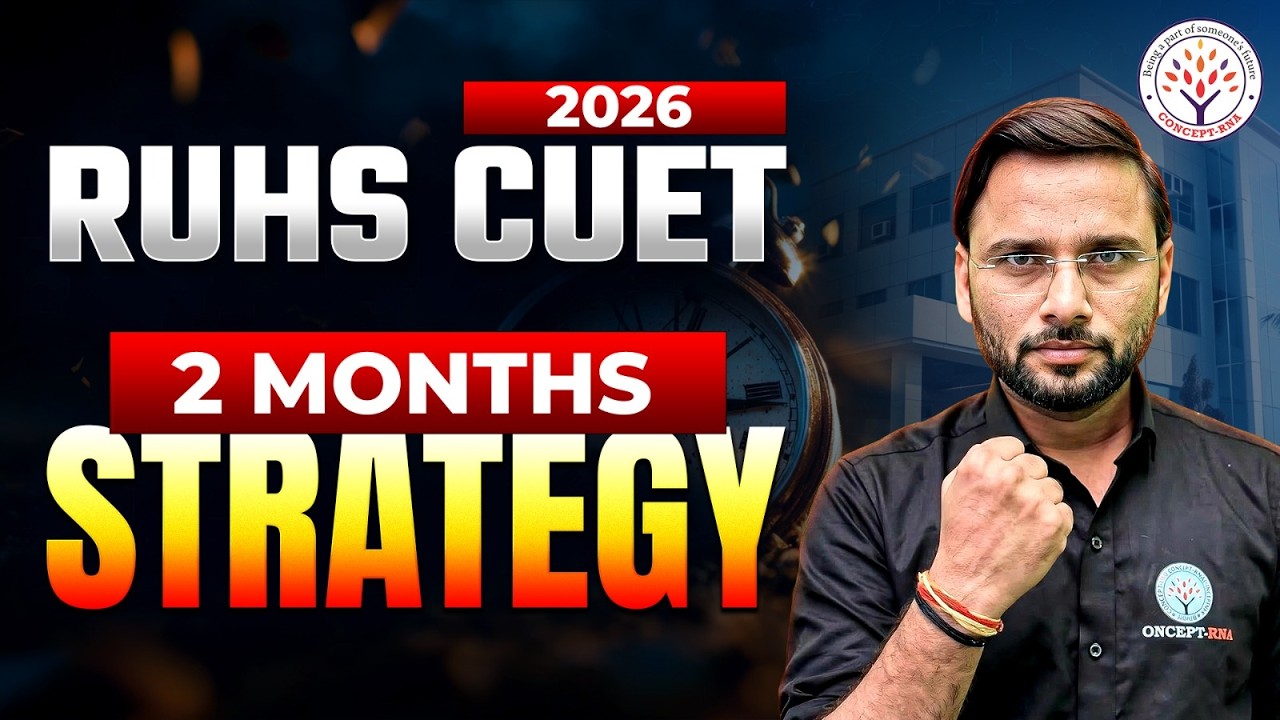 RUHS CUET 2026 60 Days Strategy | BSc Nursing Entrance Exam 2026 Preparation | 2 Months Study Plan