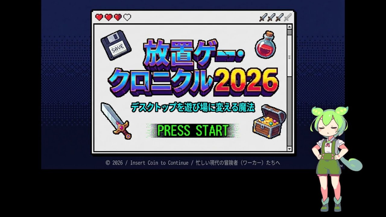 【ずんだもん解説】放置ゲー・クロニクル2026 〜デスクトップを遊び場に変える魔法の世界〜
