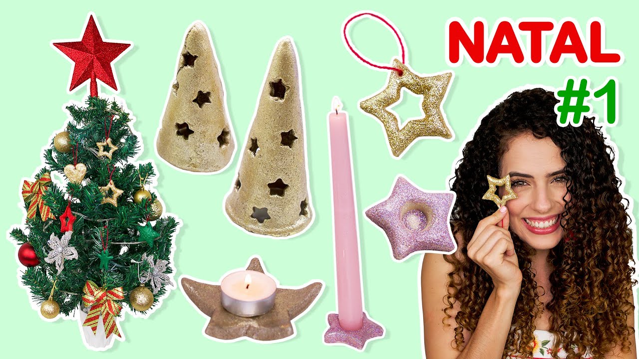 NATAL #1: DIY com FARINHA! Árvore, porta-velas e enfeites