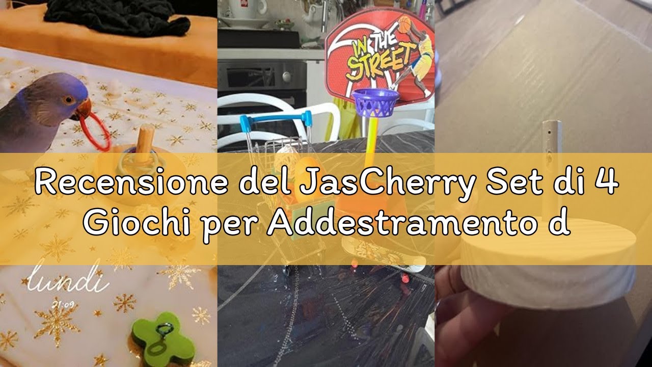 Recensione del JasCherry Set di 4 Giochi per Addestramento degli Uccelli Accessori - Giocattolo per