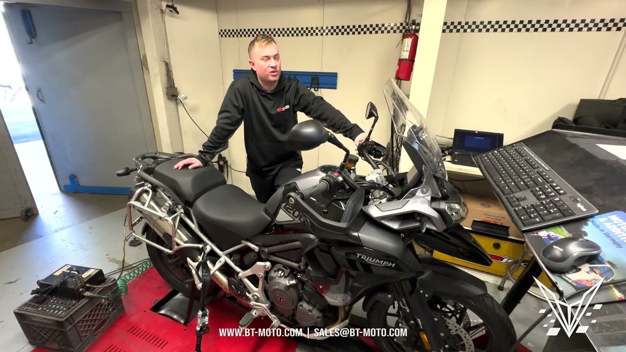 2022 Triumph Tiger 1200: Huge Gains on Dyno. Stock vs BT Moto Flashed Dyno