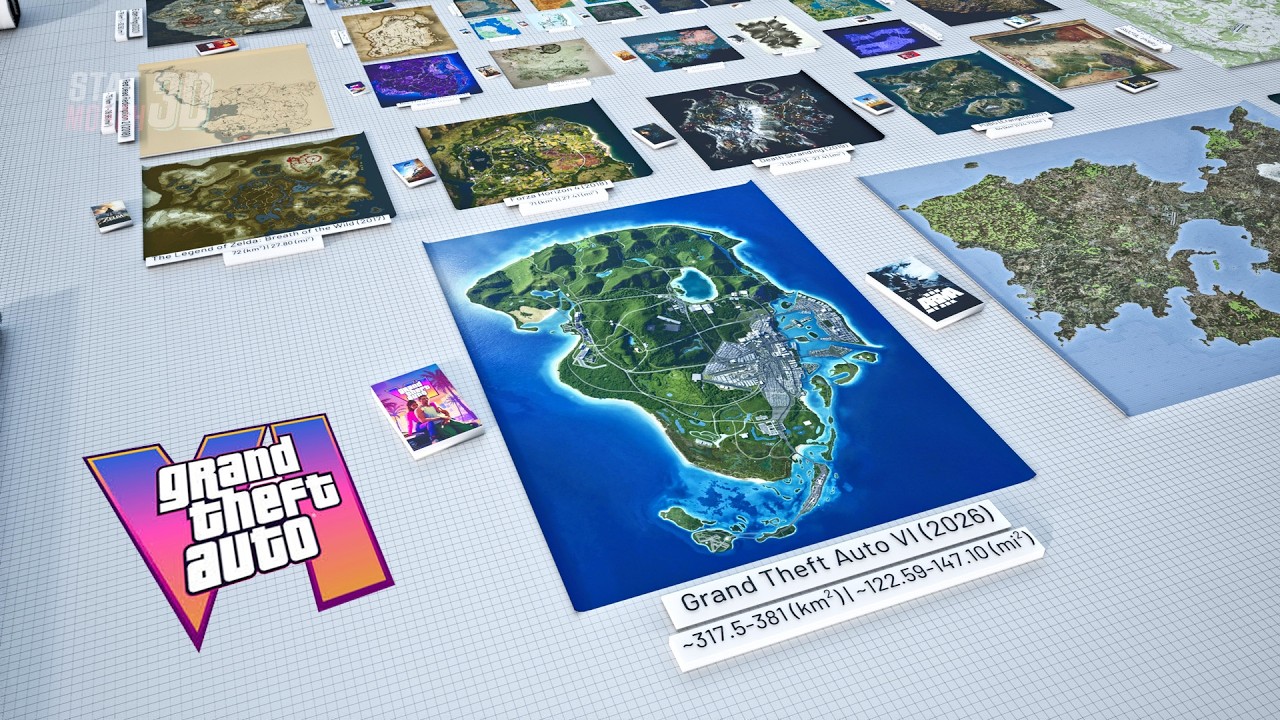 Video Game Map Size Comparison 2026