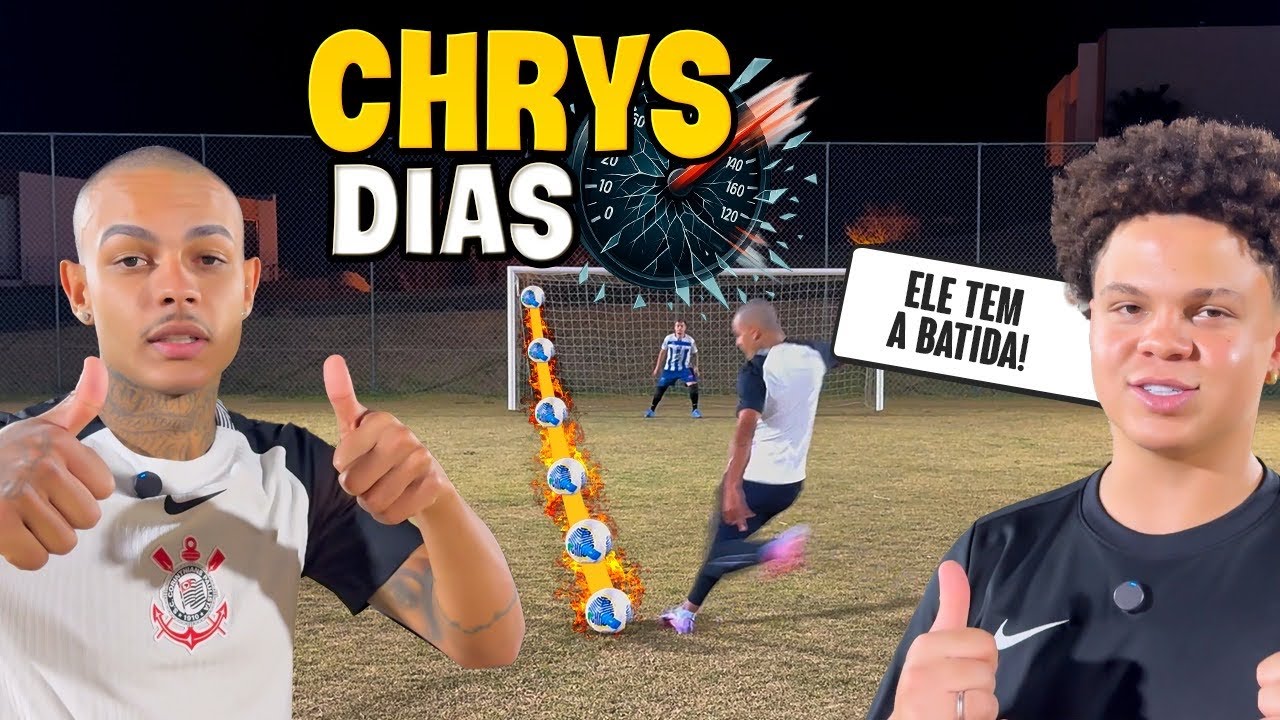 TESTEI AS HABILIDADES DO CHRYS DIAS NO FUTEBOL!! ELE JOGA MUITO 😱