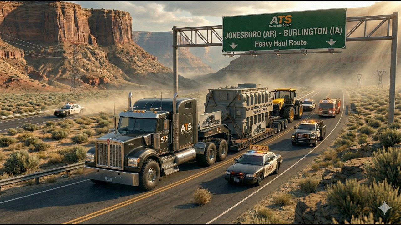Kenworth W990 Heavy Haul (57,510 lb) | Jonesboro, AR → Burlington, IA | American Truck Simulator