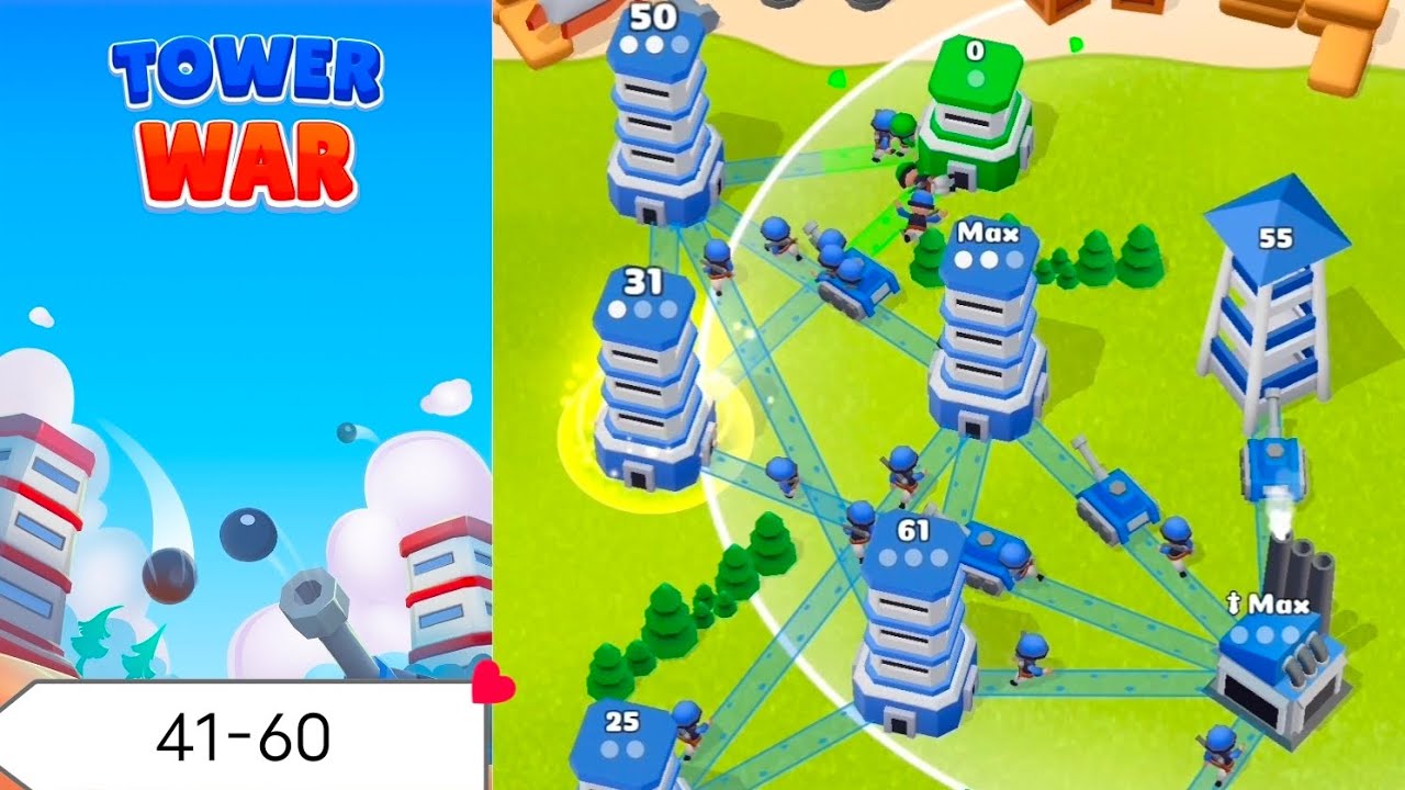 Tower War Android Gameplay | Levels 41-60 | #gaming #gameplay #towerwar