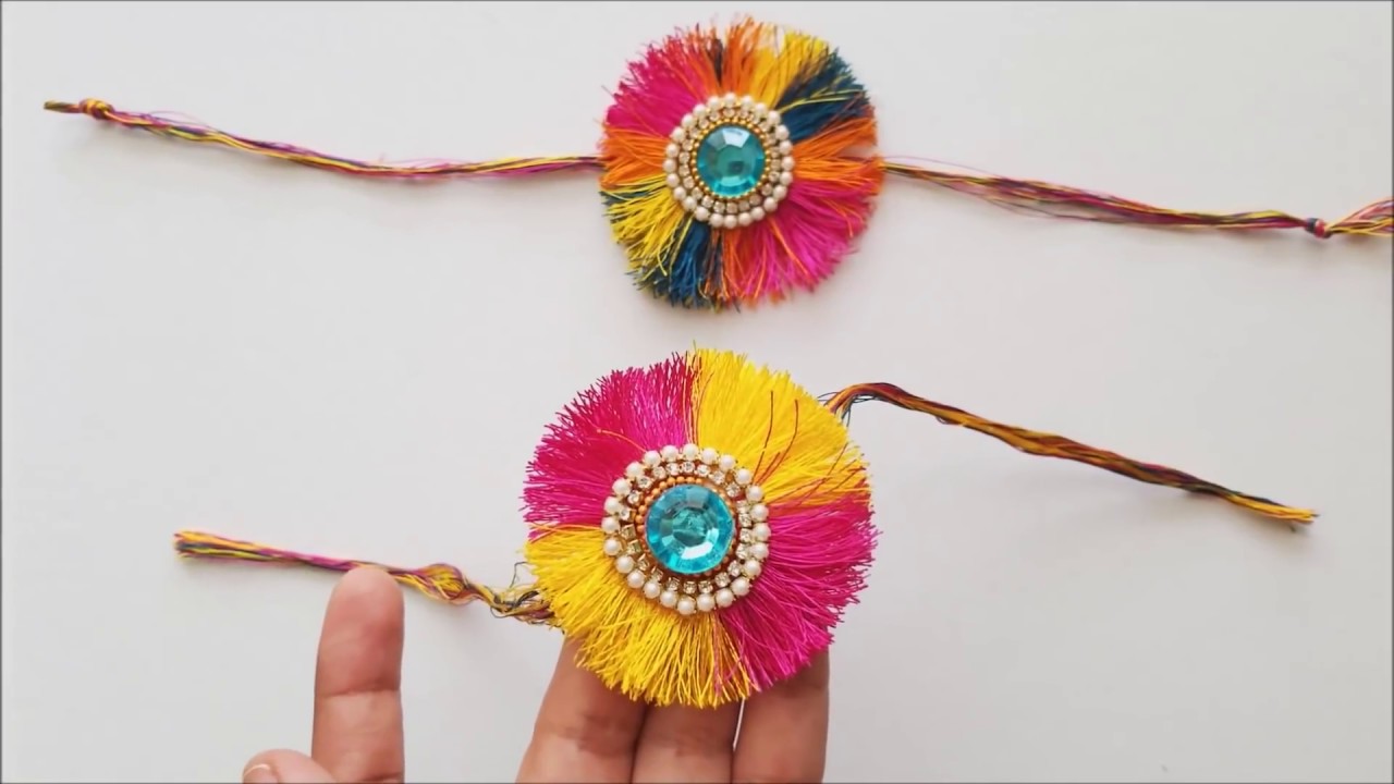 How to make rakhi at home||silk thread rakhi making||Tutorial