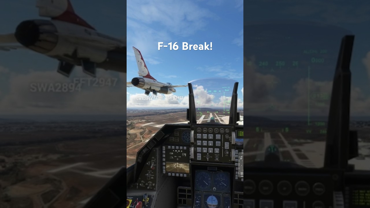 F-16 Break in MSFS #aviation #msfs #plane #airplane #flightsim #shorts #fighterjet #flights #flight