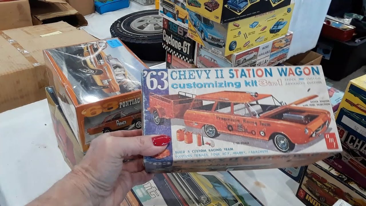 AMT Plastic Model Kits From the 60s and A Tin Indy Car In the Box!