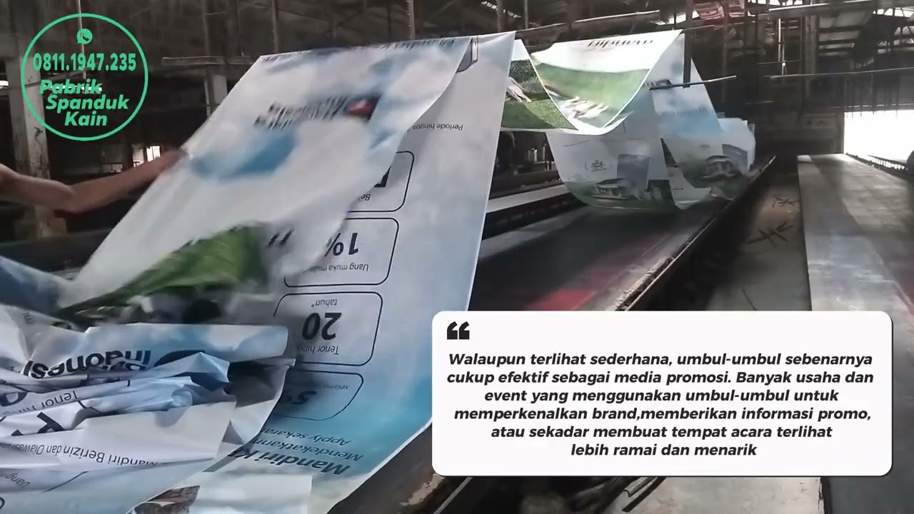 Melihat langsung proses produksi Umbul - Umbul Di Pabrik Spanduk Kain