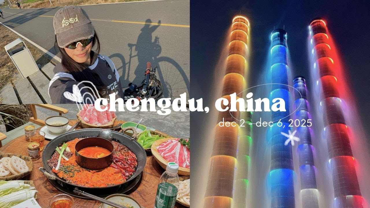 CHINA PART 4 ♡ biking the chengdu greenway, bomb shelter hotpot, dongjiao memory