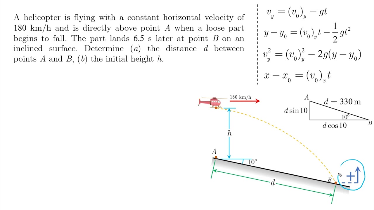 Projectile motion - Problem 1 - Dynamics Tutorial
