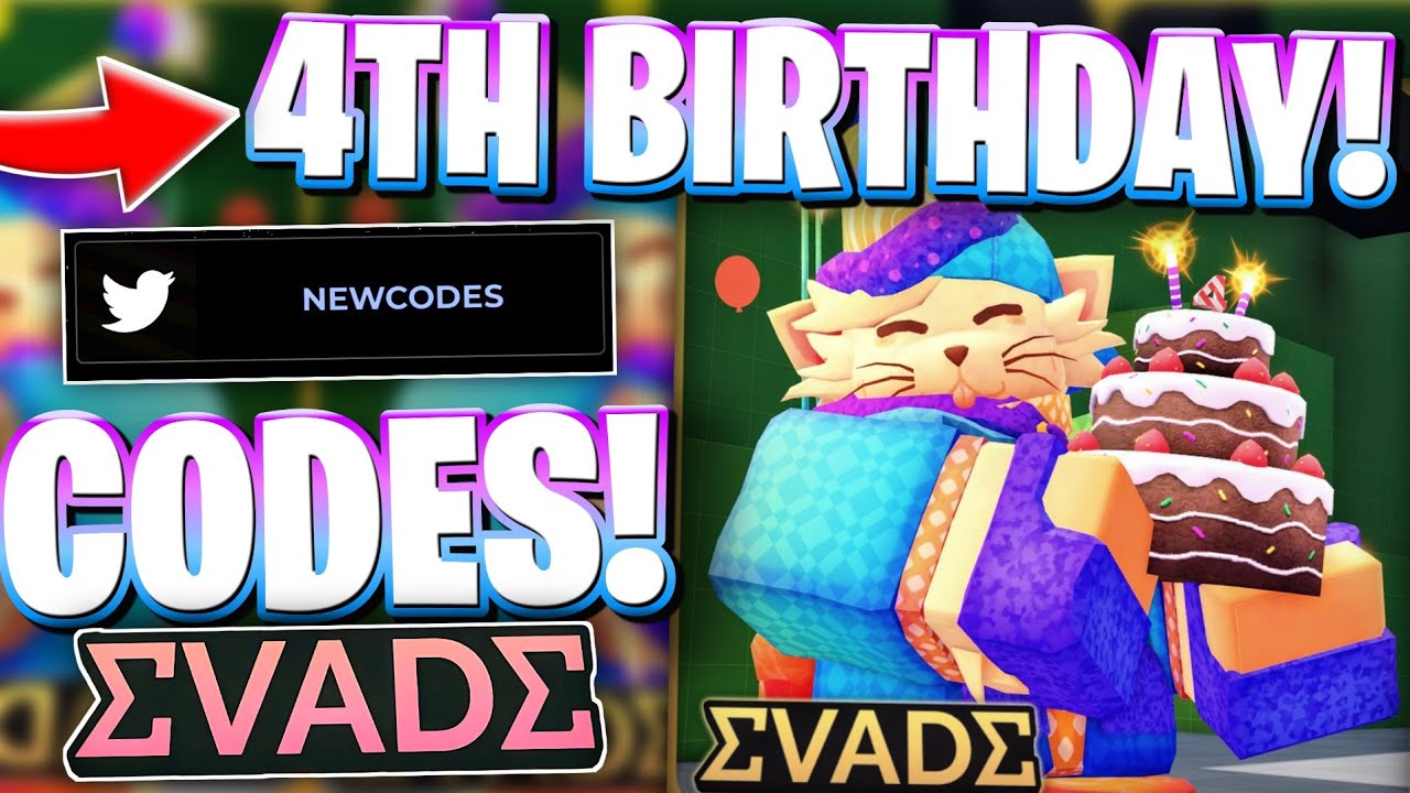 🎂*4-Й ДЕНЬ РОЖДЕНИЯ* КОДЫ ДЛЯ ROBLOX EVADE В ЧЕСТЬ ОБНОВЛЕНИЯ В ЧЕСТЬ 4-ЛЕТИЯ | ВСЕ НОВЫЕ КОДЫ ДЛ...