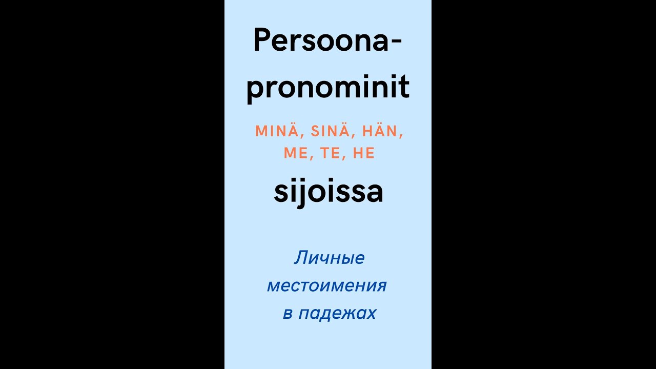Persoonapronominit sijoissa