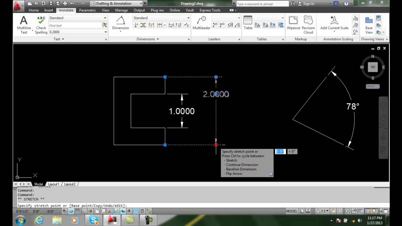 AutoCAD II 20-6 Dimension Grip Commands