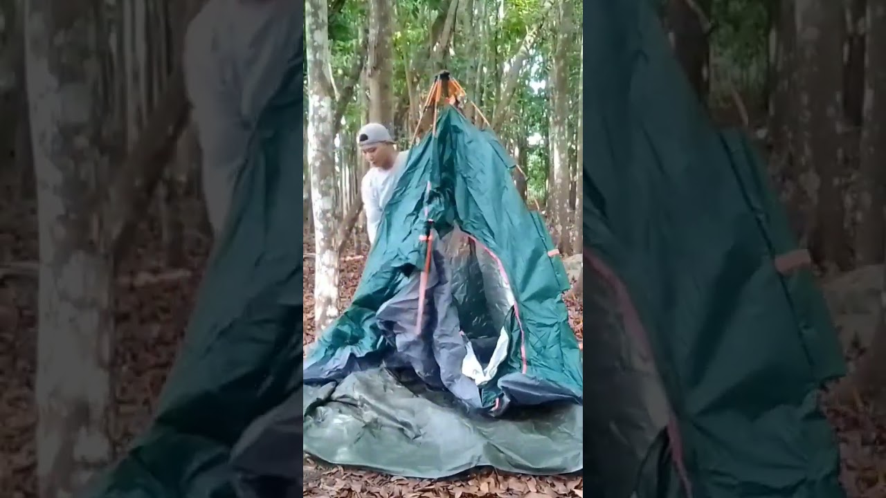 Automatic Camping tent setup.solo camping. #camping #campinglife #nature #solocamping #forest