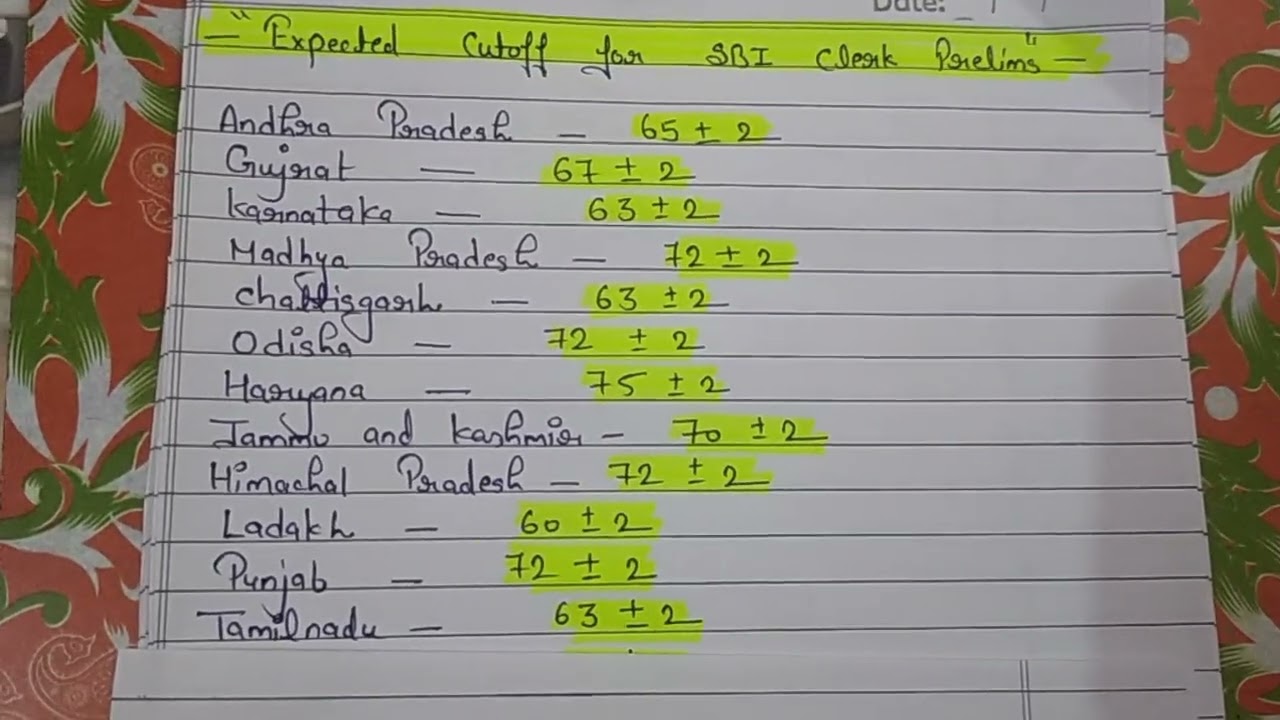 Most Expected cutoff for SBI Clerk Prelims 2025 ll #exam #sbi 