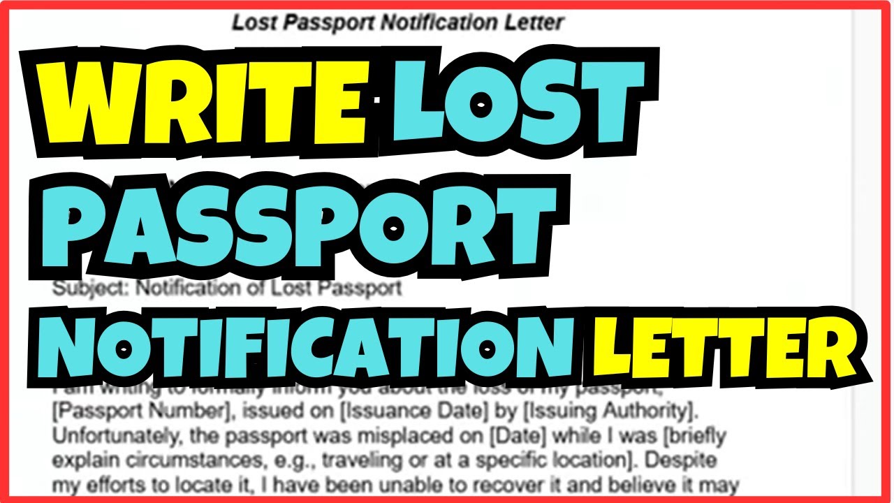 How to Write a Lost Passport Notification Letter | Easy Guide for 2025