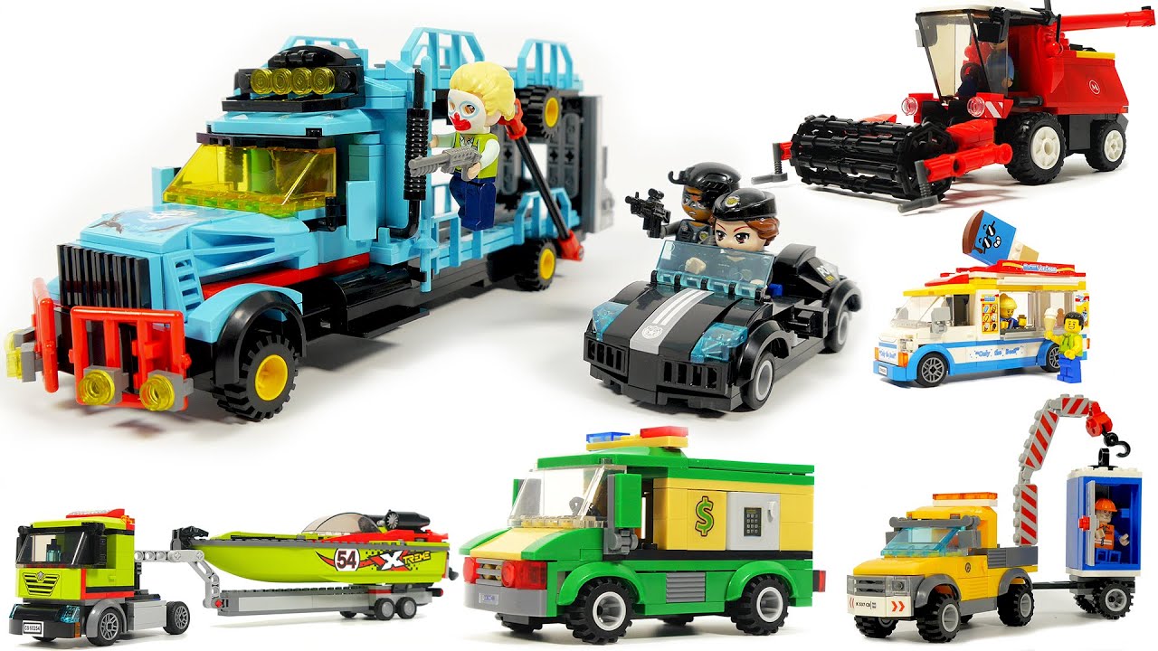 LEGO Bricks sets:  tanks, police cars, military trucks