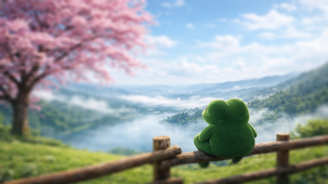 Relaxing Music & Nature View 🌿 Morning Calm in the Valley 🌸🐸